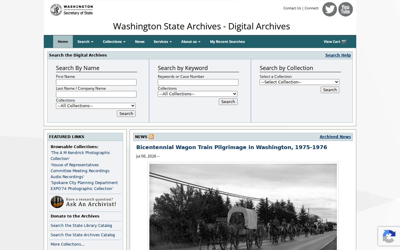 Washington Digital Archives historical name search for Maple Valley research