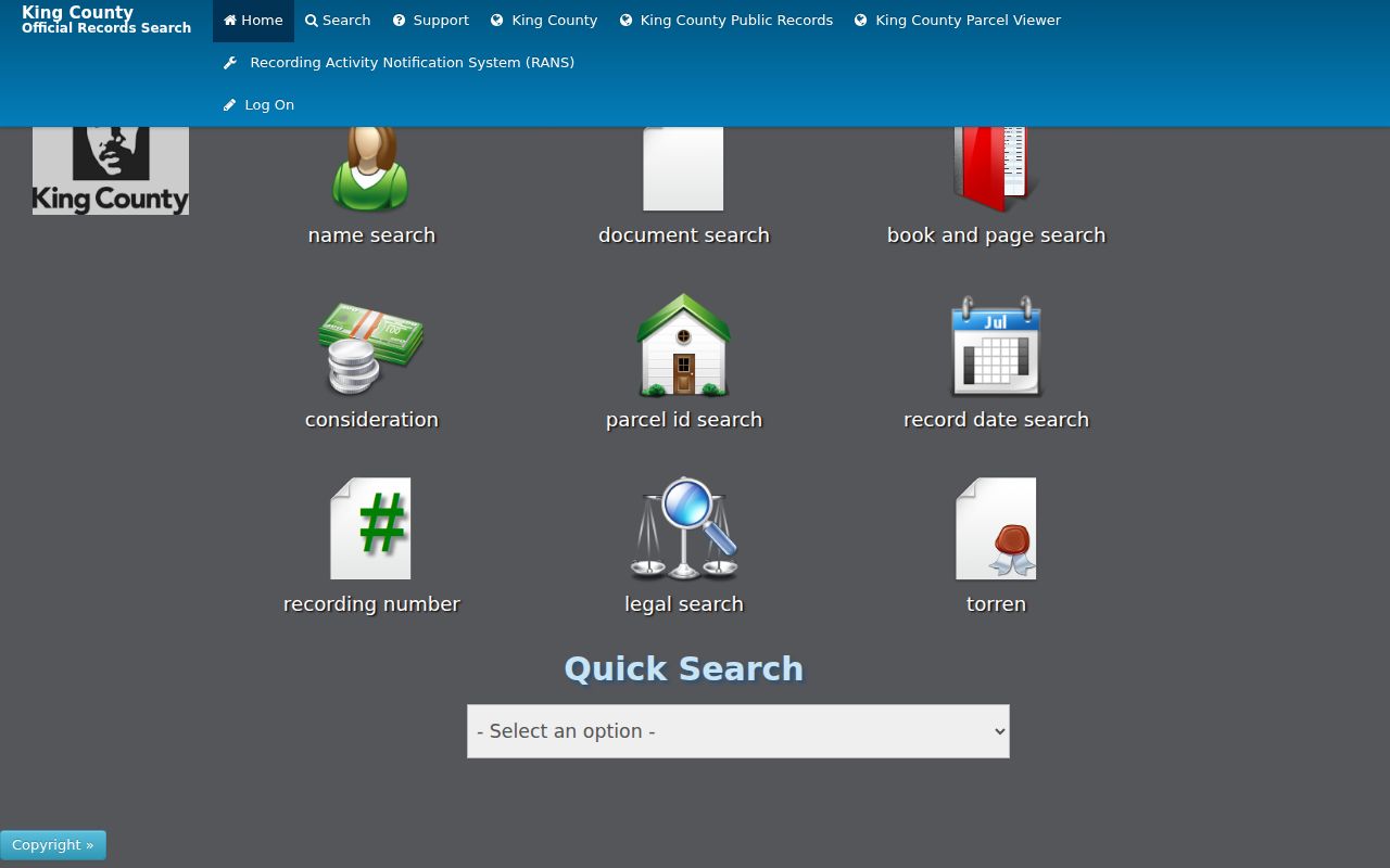 King County Landmark record search modes used for Maple Valley names