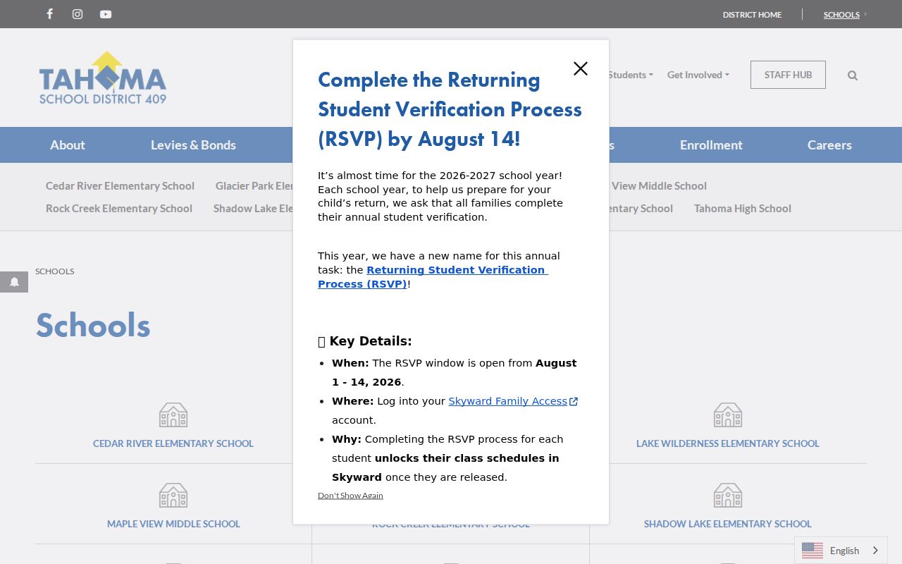 Maple Valley people directories for Tahoma School District schools